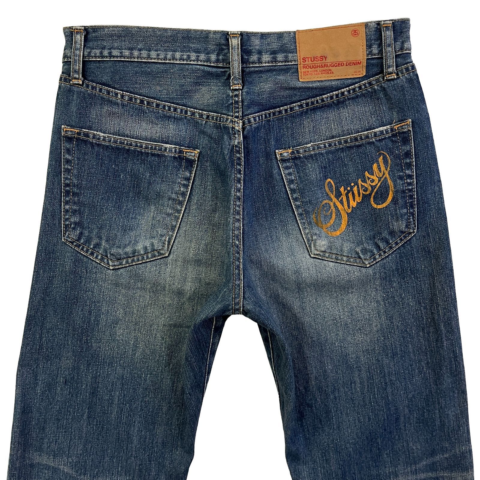 USED／30インチ】STUSSY ROUGH & RUGGED DENIM ウォッシュドインディゴ