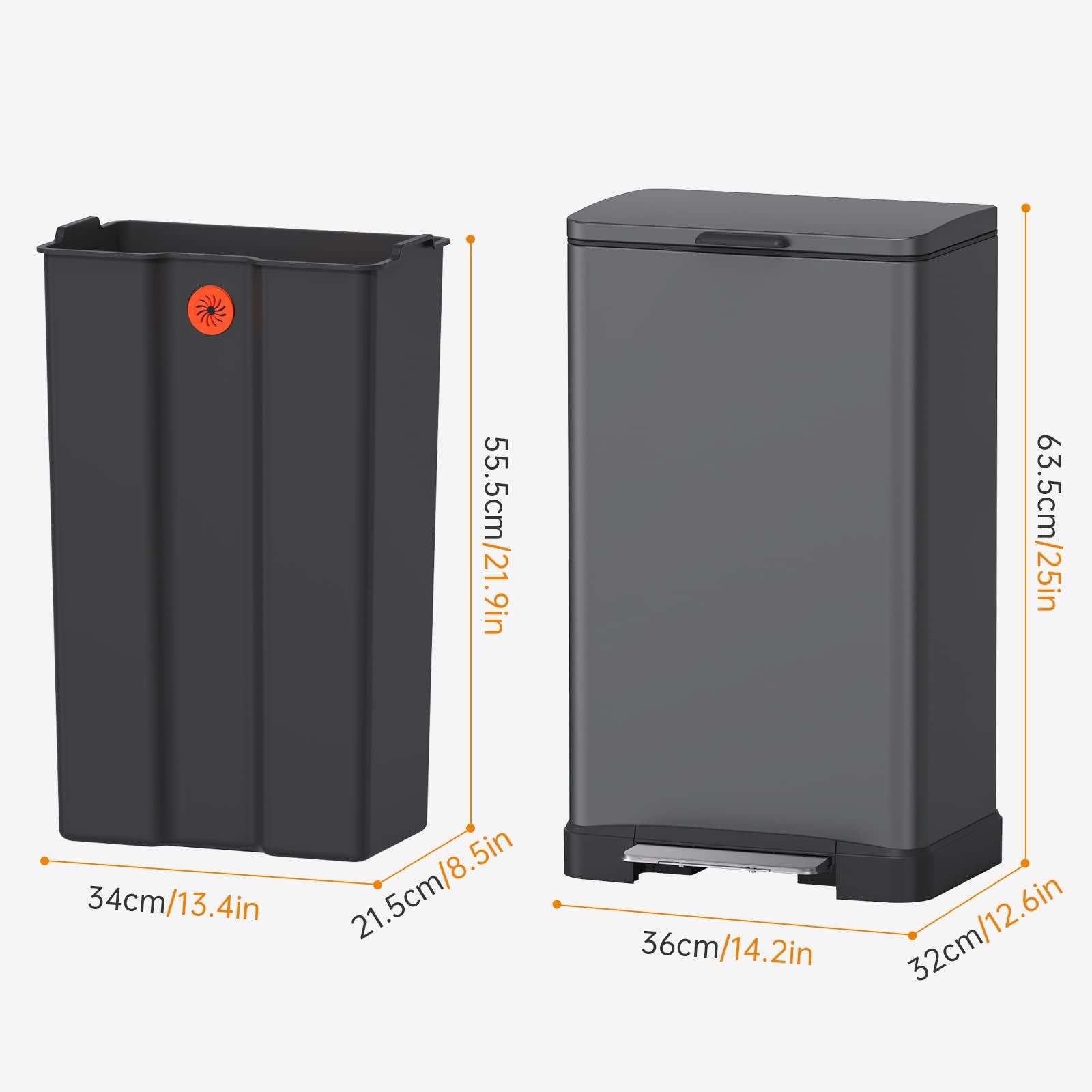 新品 Mbillion ゴミ箱 おしゃれ ふた付き ステンレス 40リットル