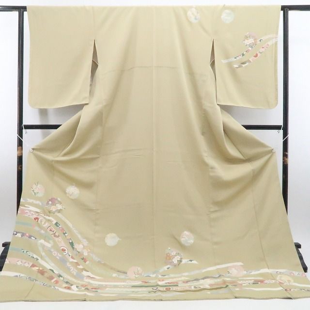 ❁tomihisa❁新品 金駒刺繍 着物 正絹 仕付け糸付 トールサイズ”静かな