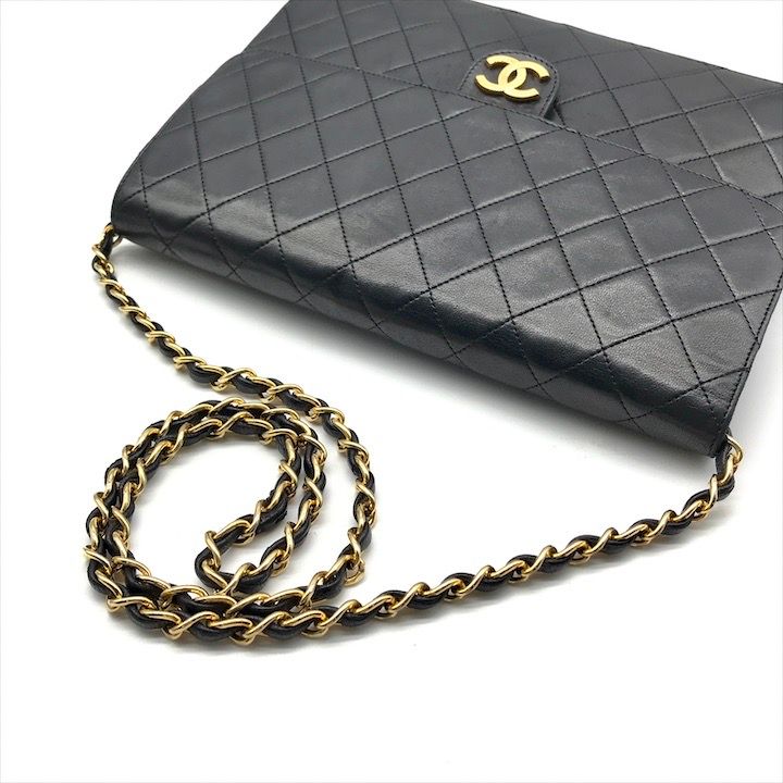 良品 CHANEL シャネル ココマーク マトラッセ ラムスキン プッシュ