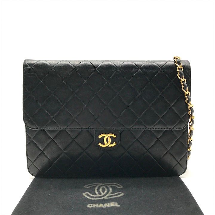 良品 CHANEL シャネル ココマーク マトラッセ ラムスキン プッシュ