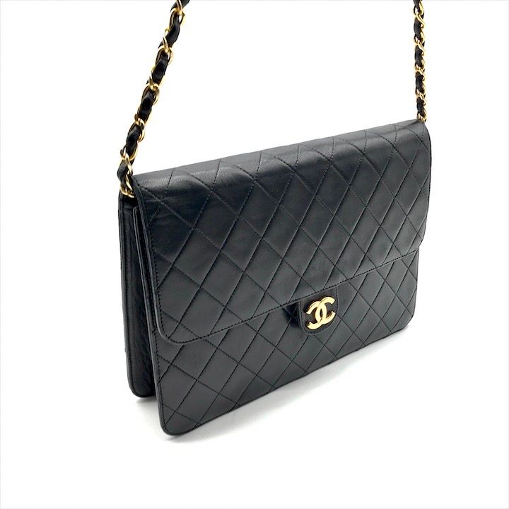 良品 CHANEL シャネル ココマーク マトラッセ ラムスキン プッシュ