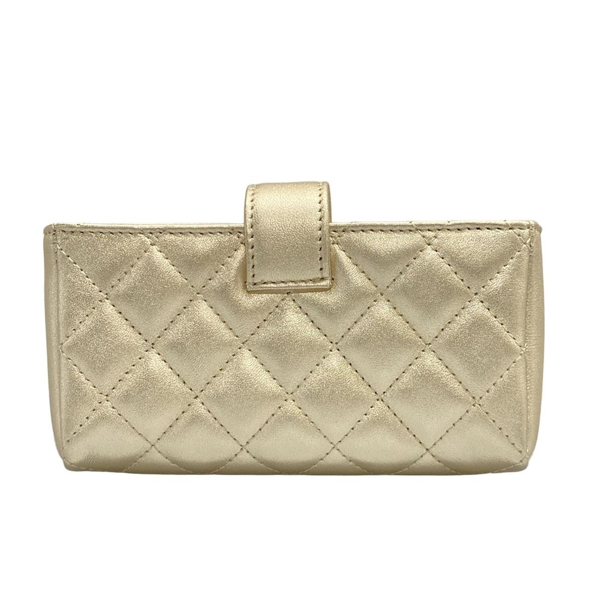 CHANEL(シャネル) コインケース美品 マトラッセ ゴールド ゴールド金具