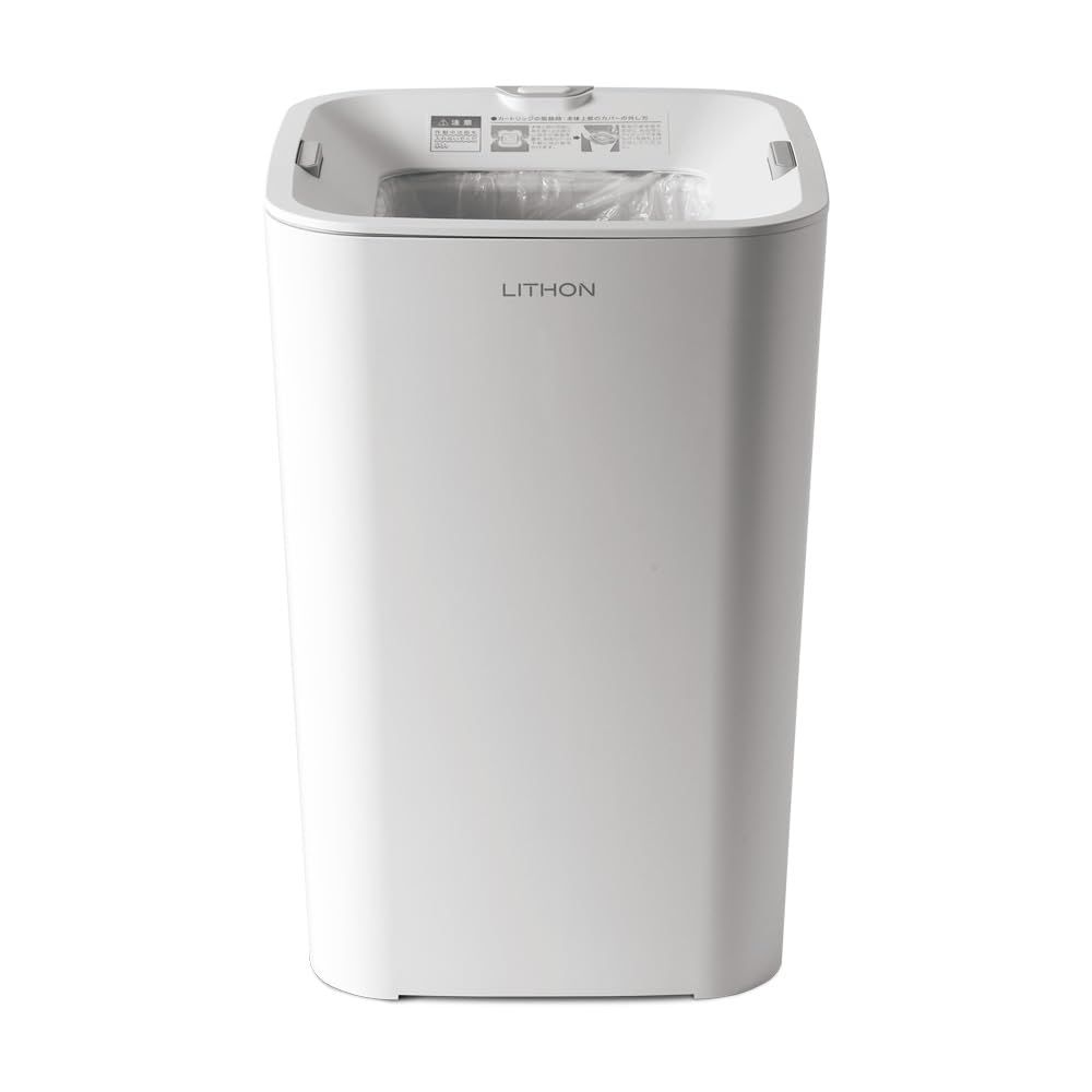 LITHON ライソン とじたろう 自動封印ゴミ箱 自動でゴミ袋を密封し自動で袋を交換する自動式ゴミ箱 16 L 1カートリッジで25日間使用 臭いが気になるものや素手で触りたくないものに KSDB-001 W
