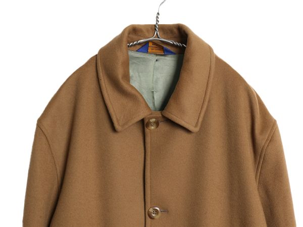 00's ペンドルトン ウール ステンカラー コート メンズ L オールド チェスター フィールド ロング ミドル丈 トラッド シンプル キャメル 茶 お得なクーポン配布中!】 00's ペンドルトン ウール ステンカラー