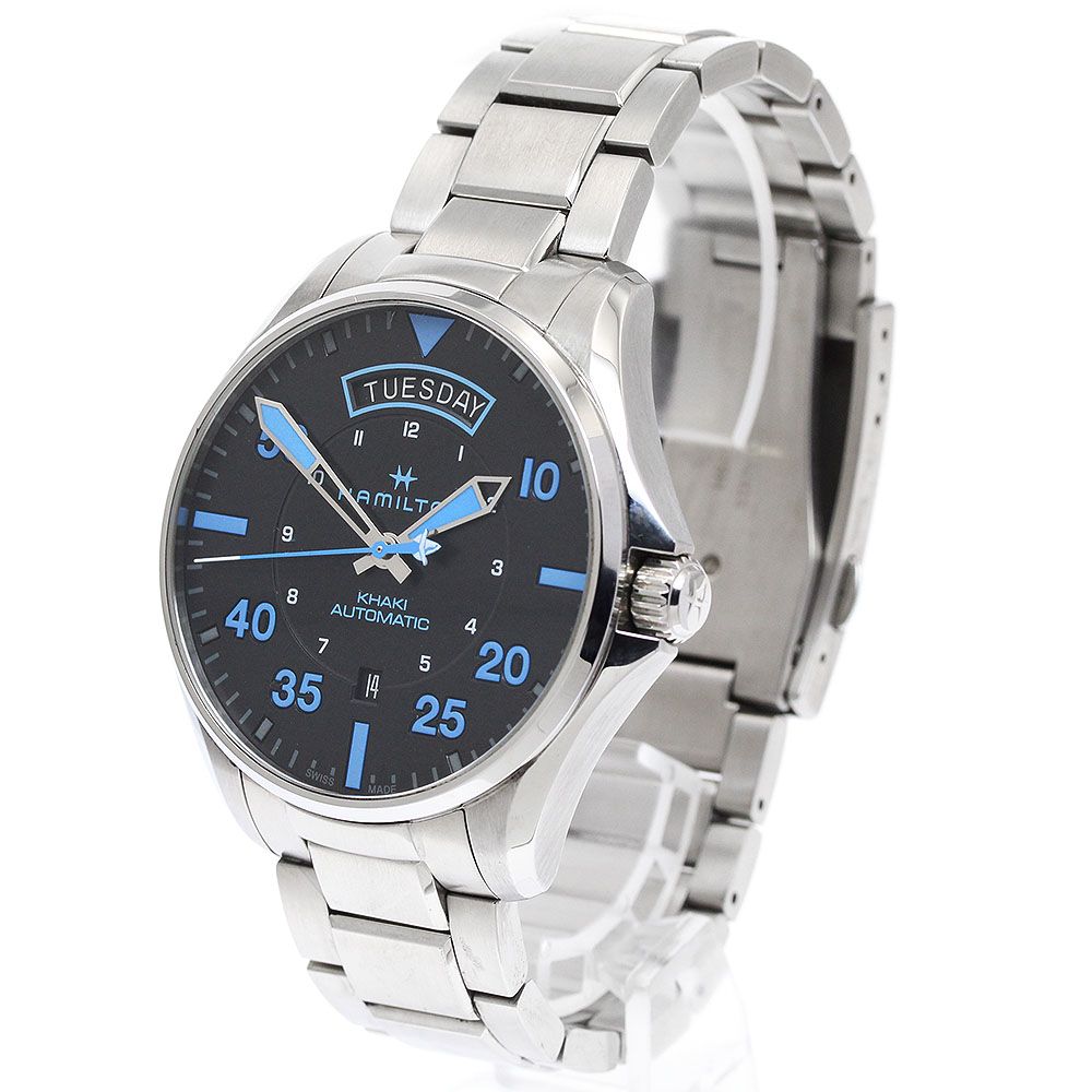 ハミルトン HAMILTON H646250 カーキ アビエーション パイロット デイデイト 自動巻き メンズ 内箱 保証書付き_939225 スタイルアップ 自動巻き時計 腕時計(アナログ)