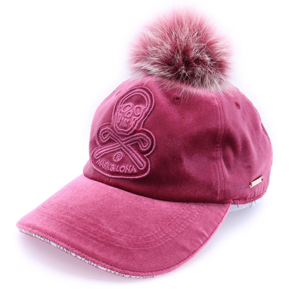 MARK&LONA (マークアンドロナ) スカルロゴ刺繍 ボンボン付き スエード