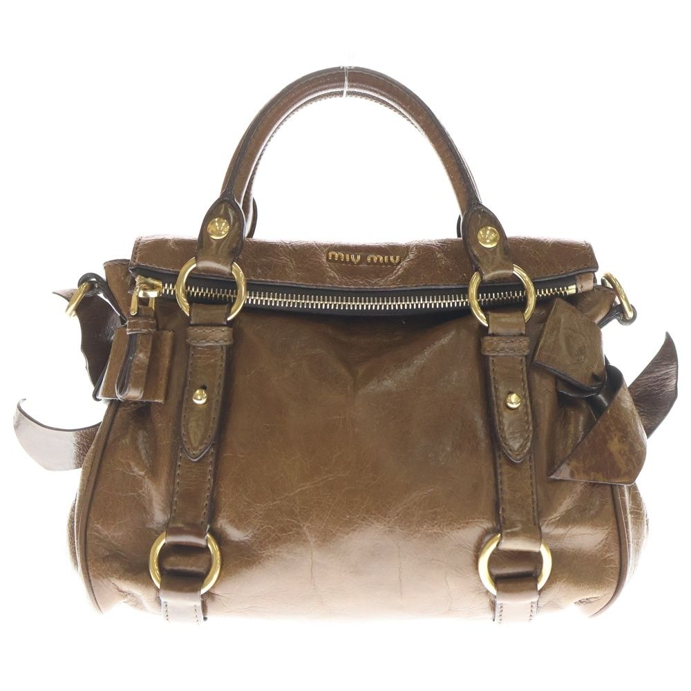 miumiu (ミュウミュウ) 2WAYハンドバッグ ショルダーバッグ ブラウン