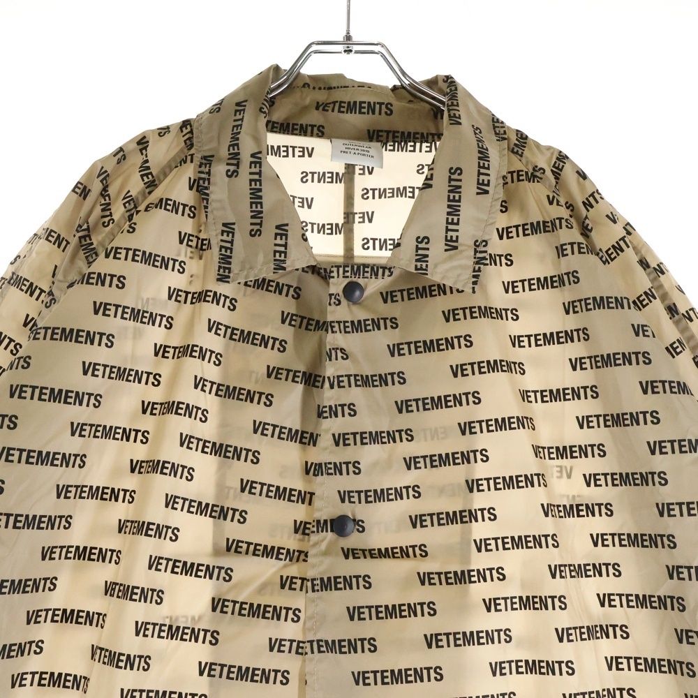 VETEMENTS (ヴェトモン) 18AW MONOGRAM RAINCOAT ロゴ総柄 ナイロン