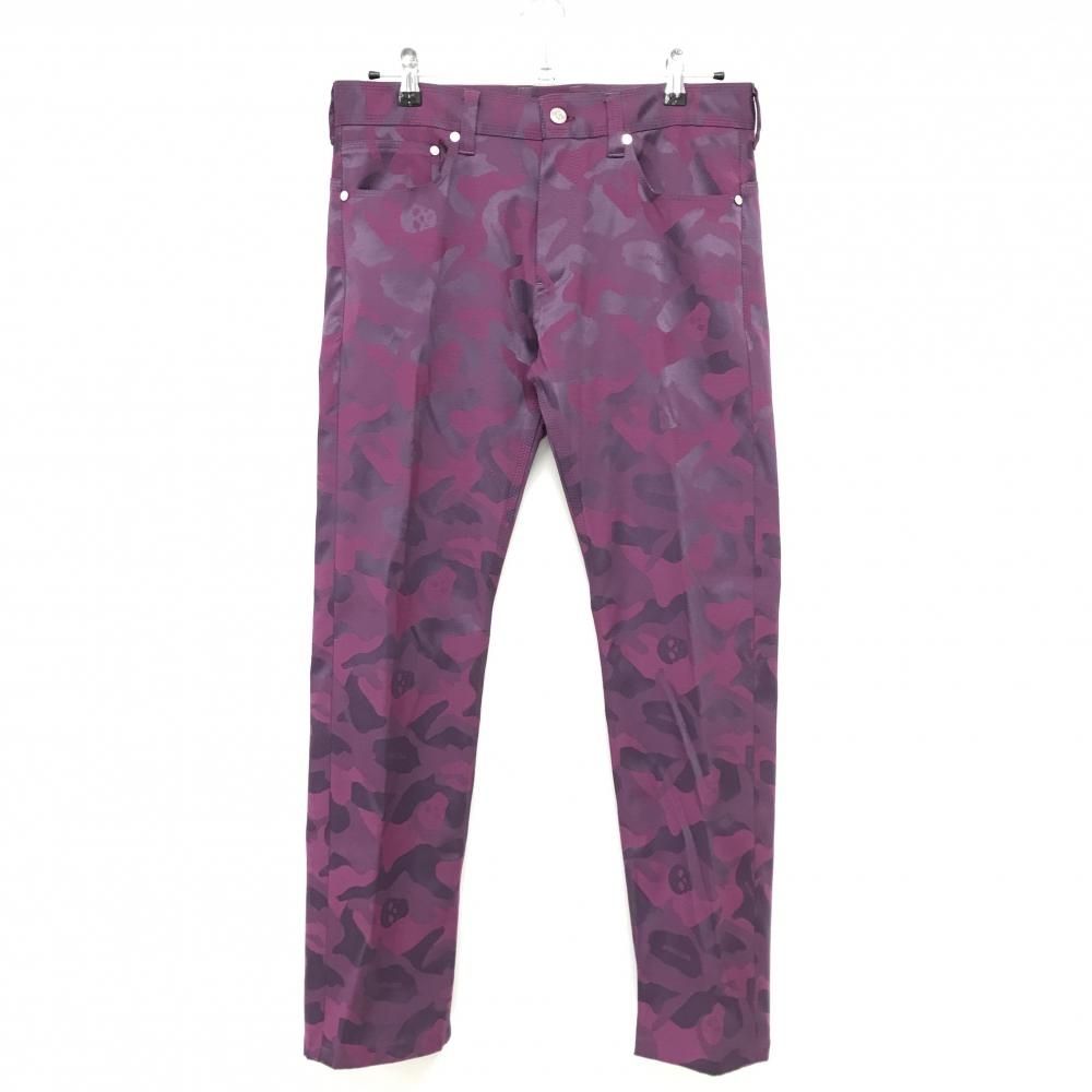 美品】マークアンドロナ パンツ パープル カモフラ 迷彩 スカル メンズ