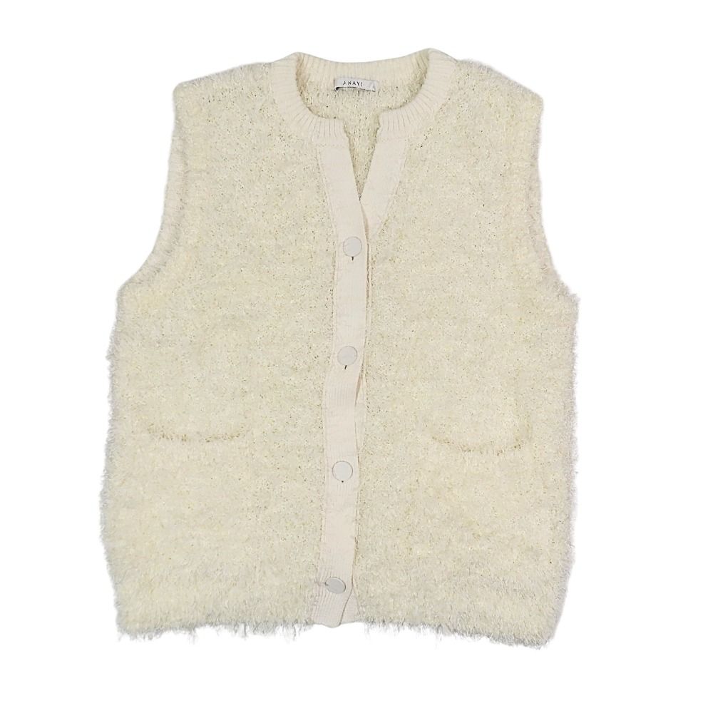 美品 24aw ANAYI アナイ ペーパーフェザーモール ジレ ニット ベスト