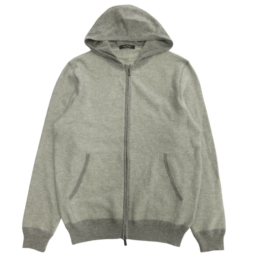 エルメネジルドゼニア カシミヤ100% ニット カーキ フロスト加工