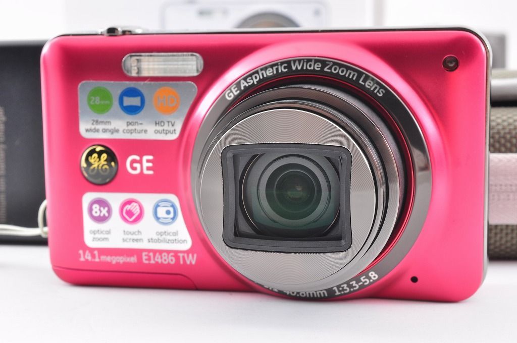 GE E1486TW コンパクトデジタルカメラ レッド - メルカリ