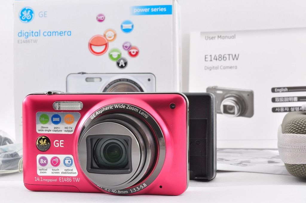 GE E1486TW コンパクトデジタルカメラ レッド - メルカリ