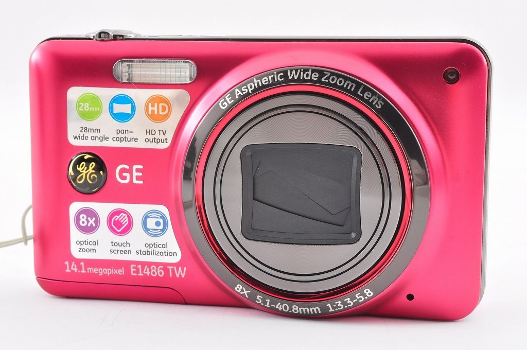 GE E1486TW コンパクトデジタルカメラ レッド - メルカリ