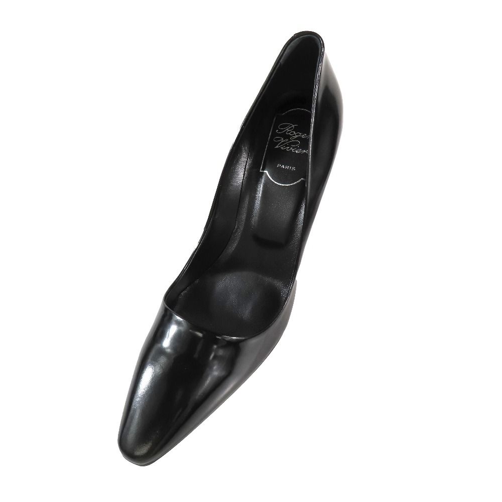 【美品】Roger Vivier ブラック エナメル　ハイヒール24cm 未使用 Roger Vivier ロジェヴィヴィヴェ エナメル パンプス