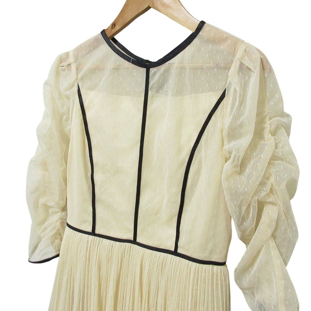 美品 23AW CELFORD セルフォード ロング パネルラインドットチュール