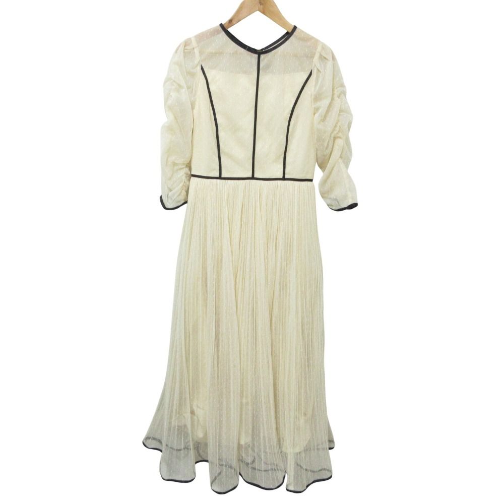 美品 23AW CELFORD セルフォード ロング パネルラインドットチュール 