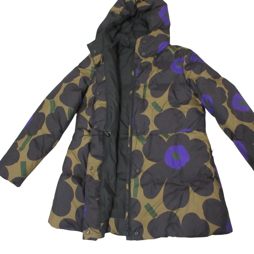 美品 Marimekko マリメッコ ウニッコプリント ダウンジャケット コート