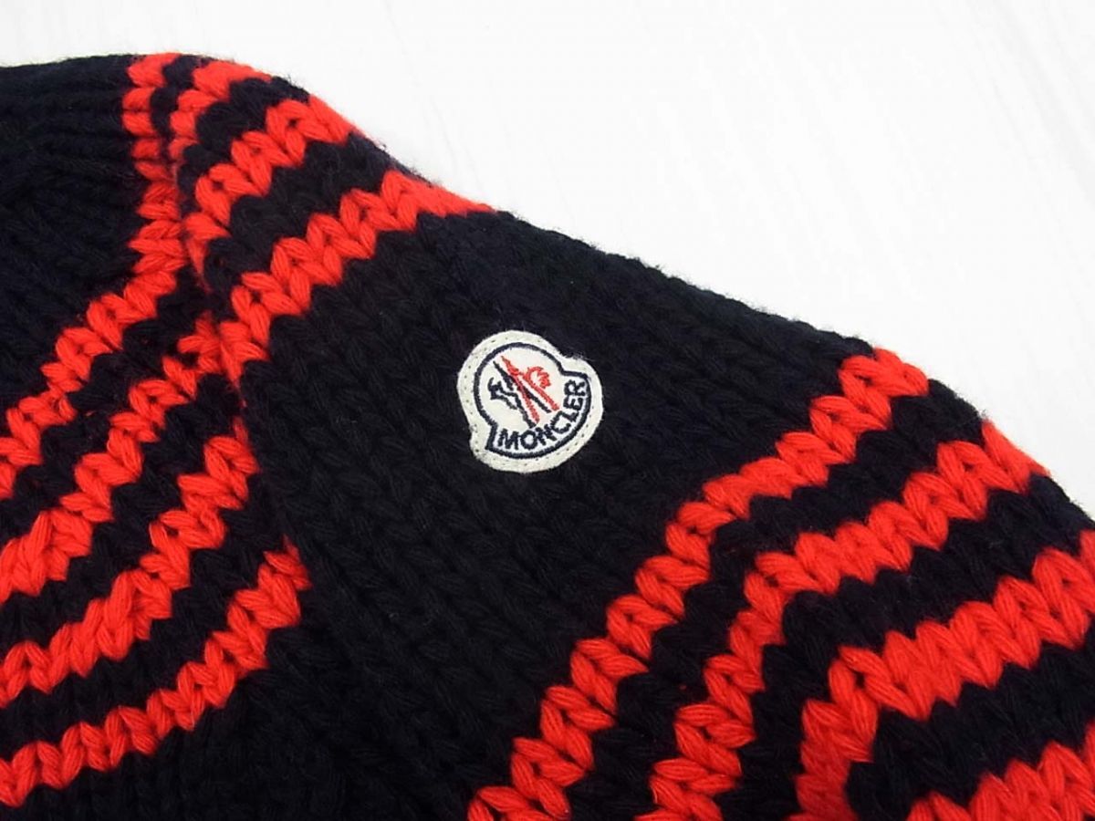 新品 定価82,080円◆MONCLER モンクレール ニット ボーダー柄 セーター 16AW MAGLIONE TRICOT GIROCOLLO イタリア製 メンズ 新品 定価82,080円◇MONCLER モンクレール ニット ボーダー柄 セーター
