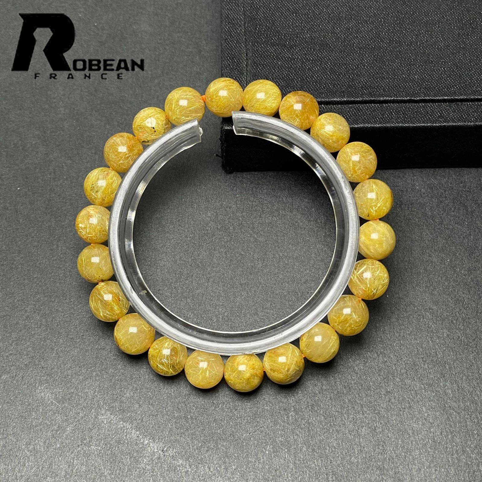 一点限り】EU製☆ROBEAN・極!極満針ルチルクォーツ☆ブレスレット 