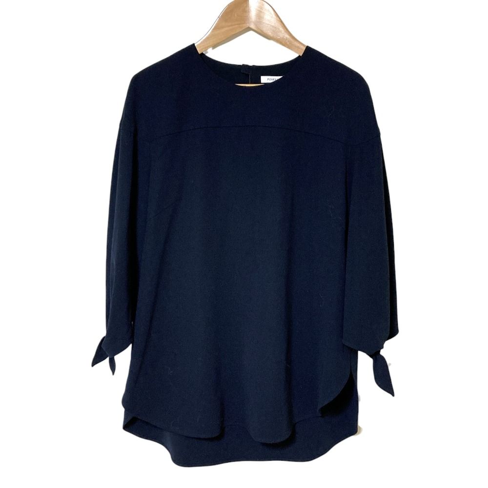 美品 FOXEY NEWYORK フォクシー ブラウス シャツ リボン レース FOXEY