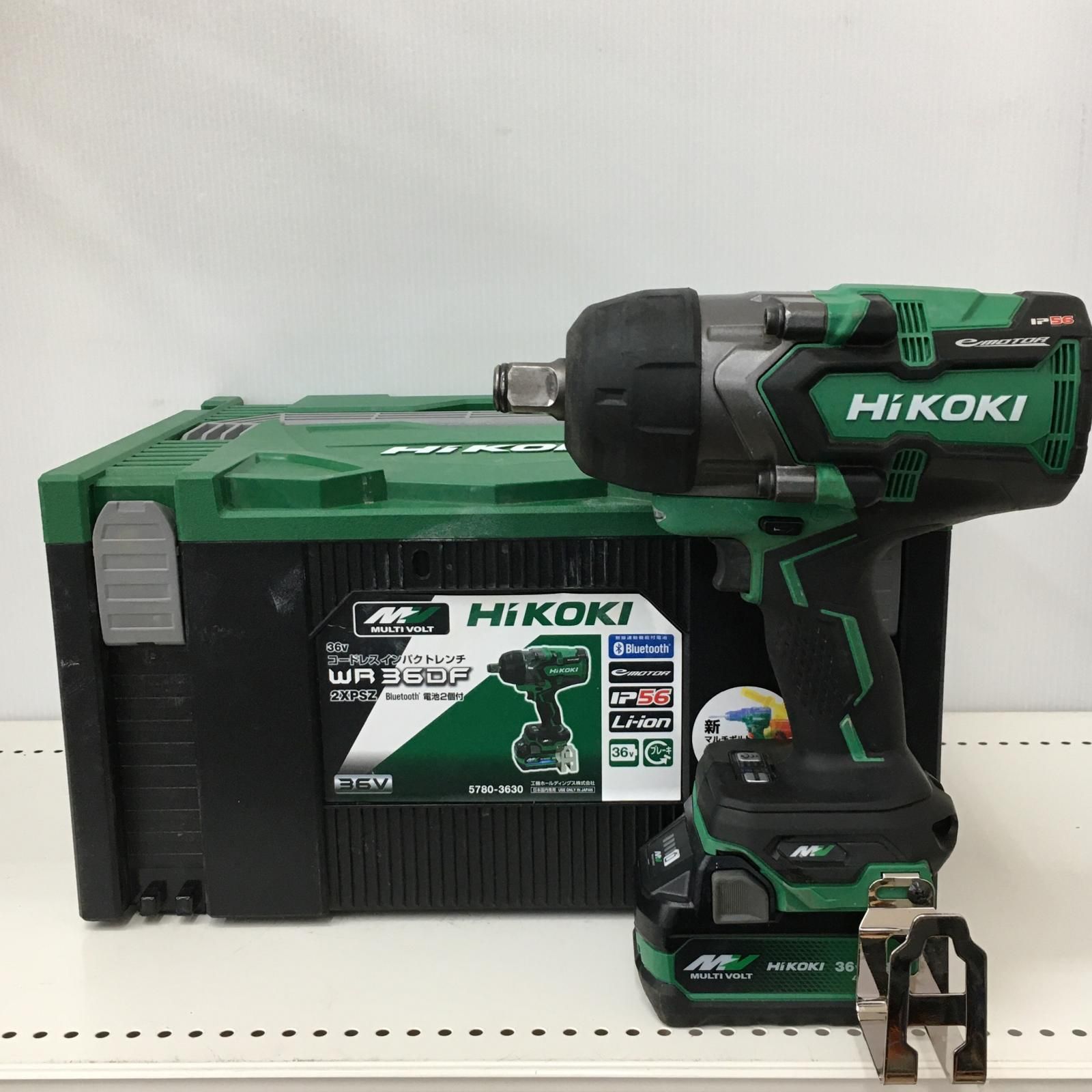 △△HiKOKI ハイコーキ コードレスインパクトレンチ WR 36 DF グリーン 18 v マルチボルト 充電器 充電池 ケース付