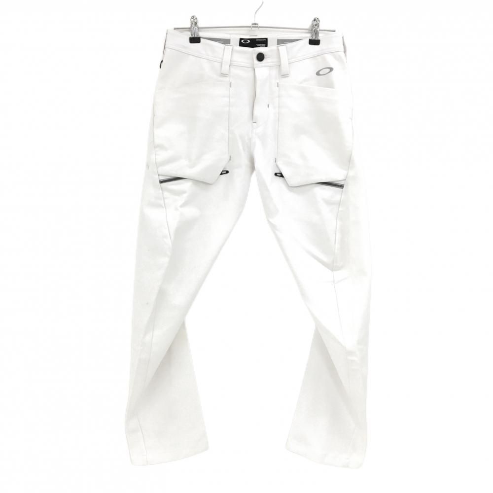 Oakley Pants, White x Gray, Logo Embroidery, Multiple Pockets, Men's 30 Golf Wear, Oakley