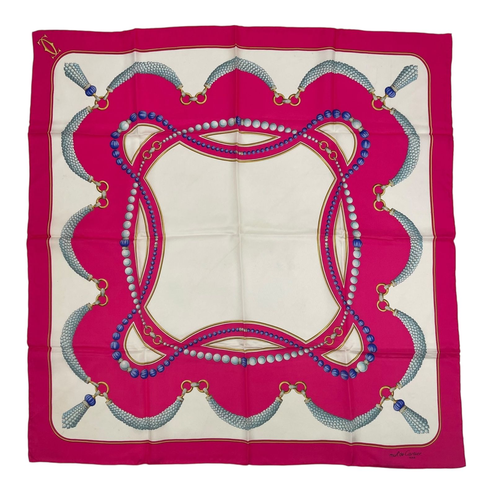 Cartier カルティエ スカーフ シルク ジュエリー柄 マスト ドゥ