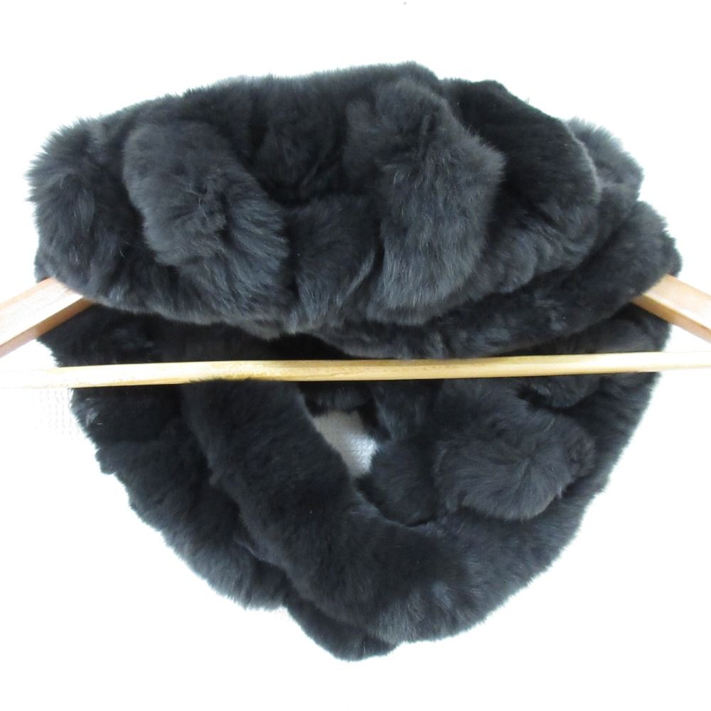 美品 AMACA アマカ レッキスラビットファー スヌード マフラー ティ