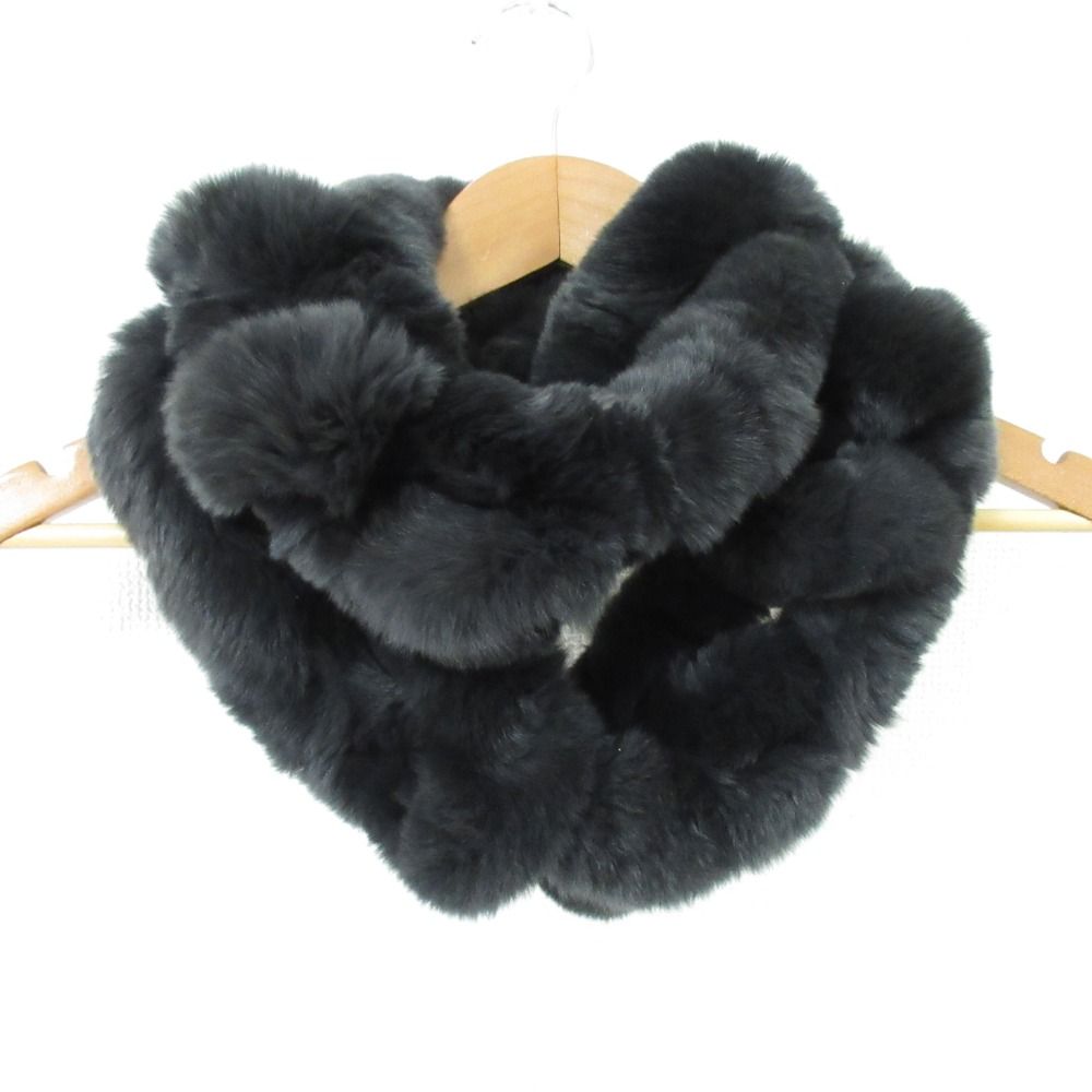 美品 AMACA アマカ レッキスラビットファー スヌード マフラー ティ