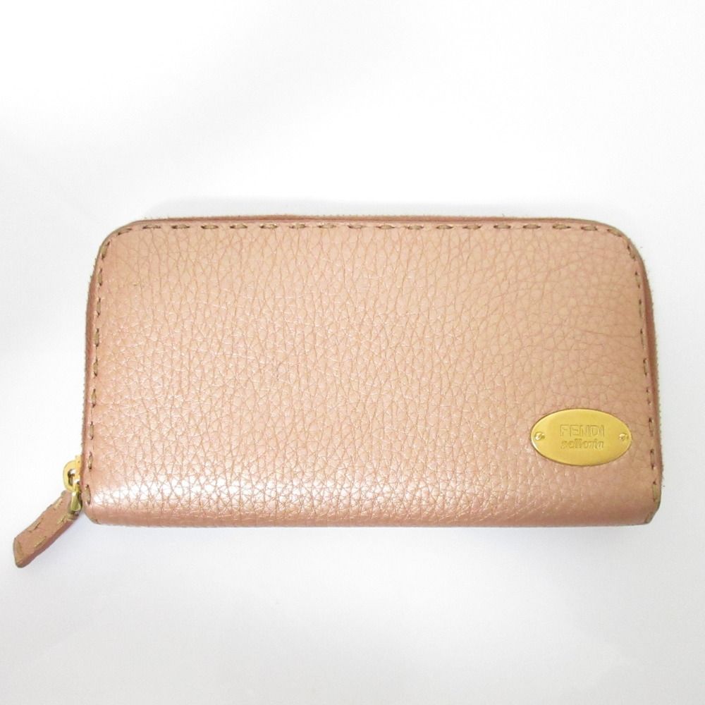 良品 FENDI フェンディ セレリア レザー ジップアラウンド ロング