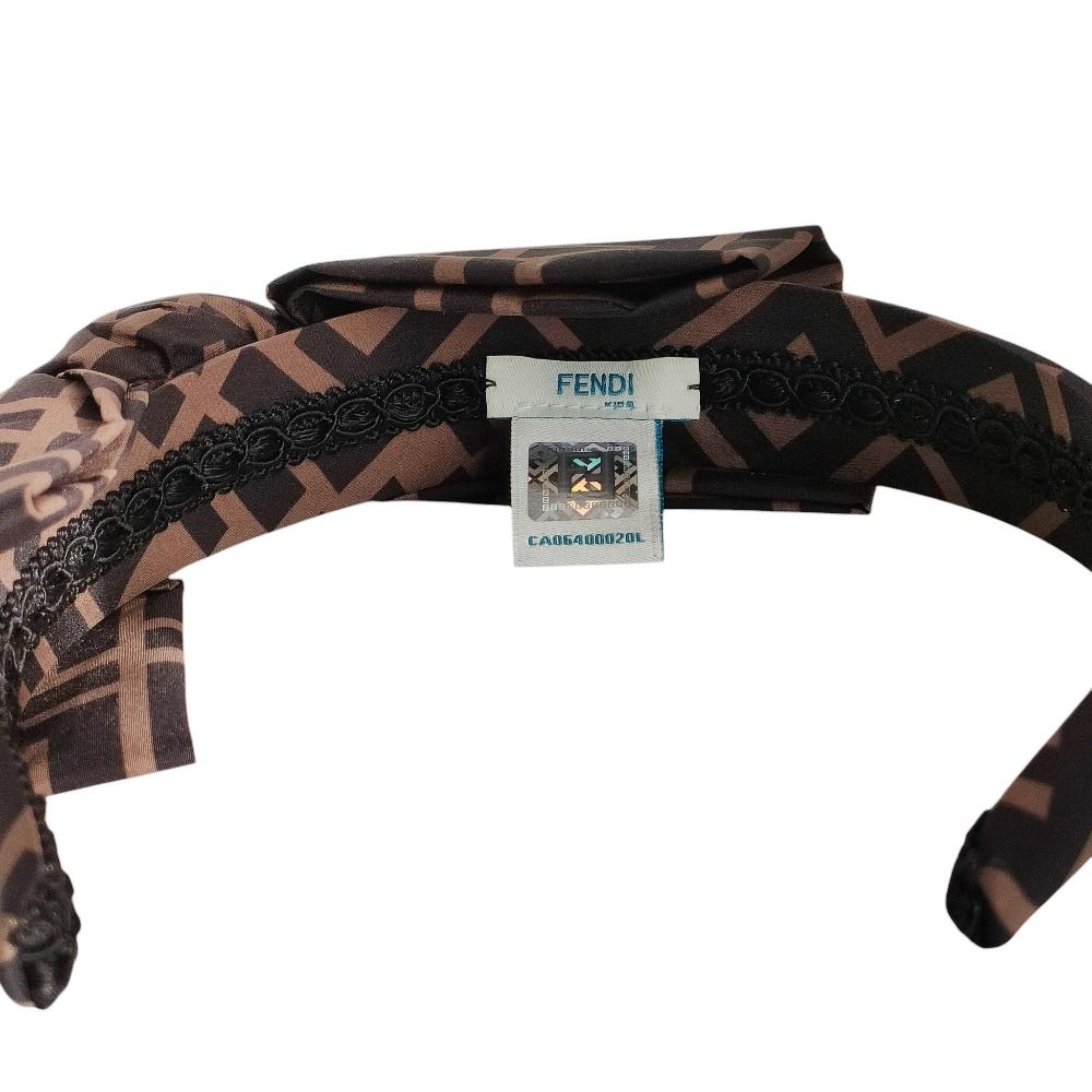 新品同様 Fendi Kids フェンディキッズ ズッカ柄 リボン カチューシャ