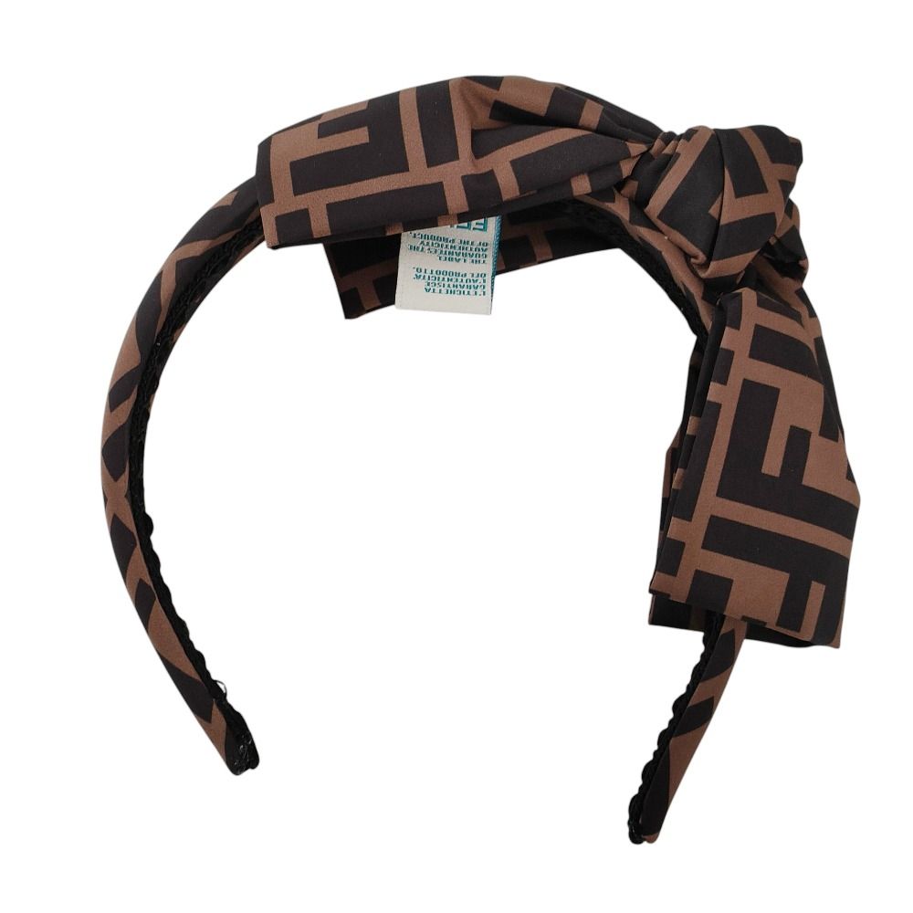 新品同様 Fendi Kids フェンディキッズ ズッカ柄 リボン カチューシャ