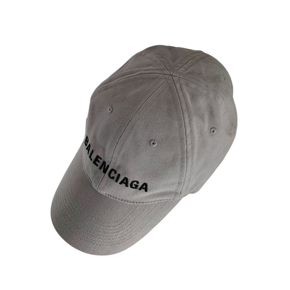 美品 BALENCIAGA バレンシアガ ロゴ刺繍 ベースボールキャップ 帽子