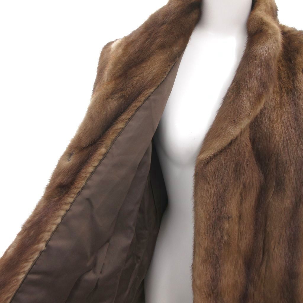 ロティニー ROTINY ファーコート ミンクファー 毛皮 ハーフ丈 15 茶