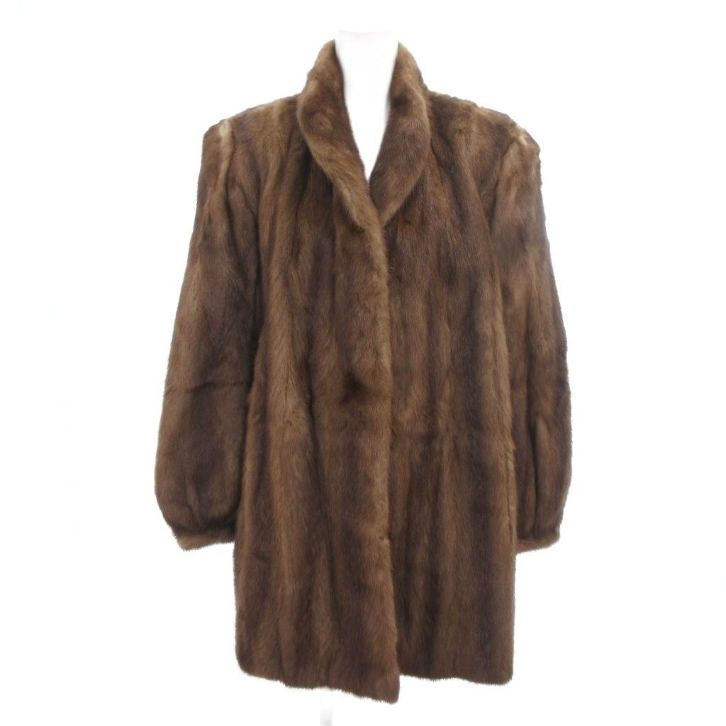 ロティニー ROTINY ファーコート ミンクファー 毛皮 ハーフ丈 15 茶