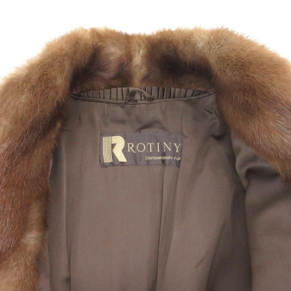 ロティニー ROTINY ファーコート ミンクファー 毛皮 ハーフ丈 15 茶