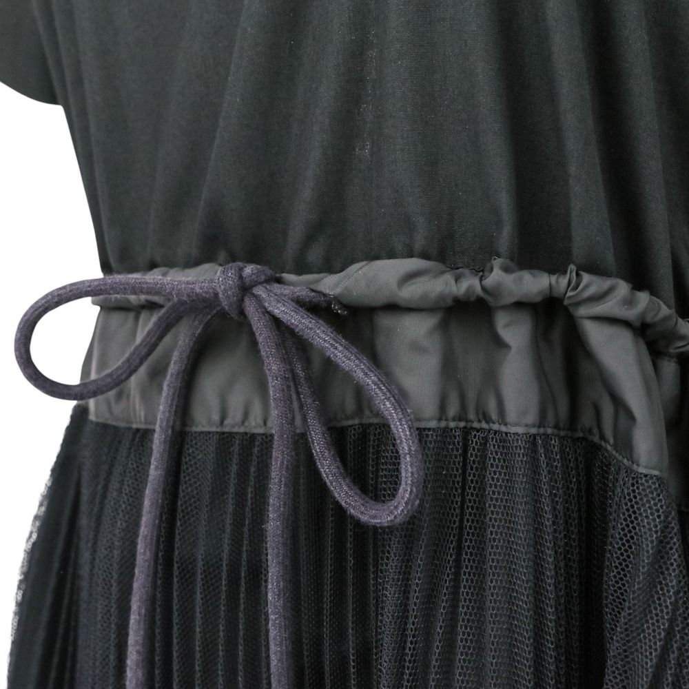 美品 sacai サカイ レースプリーツ ドッキングワンピース 20-05192