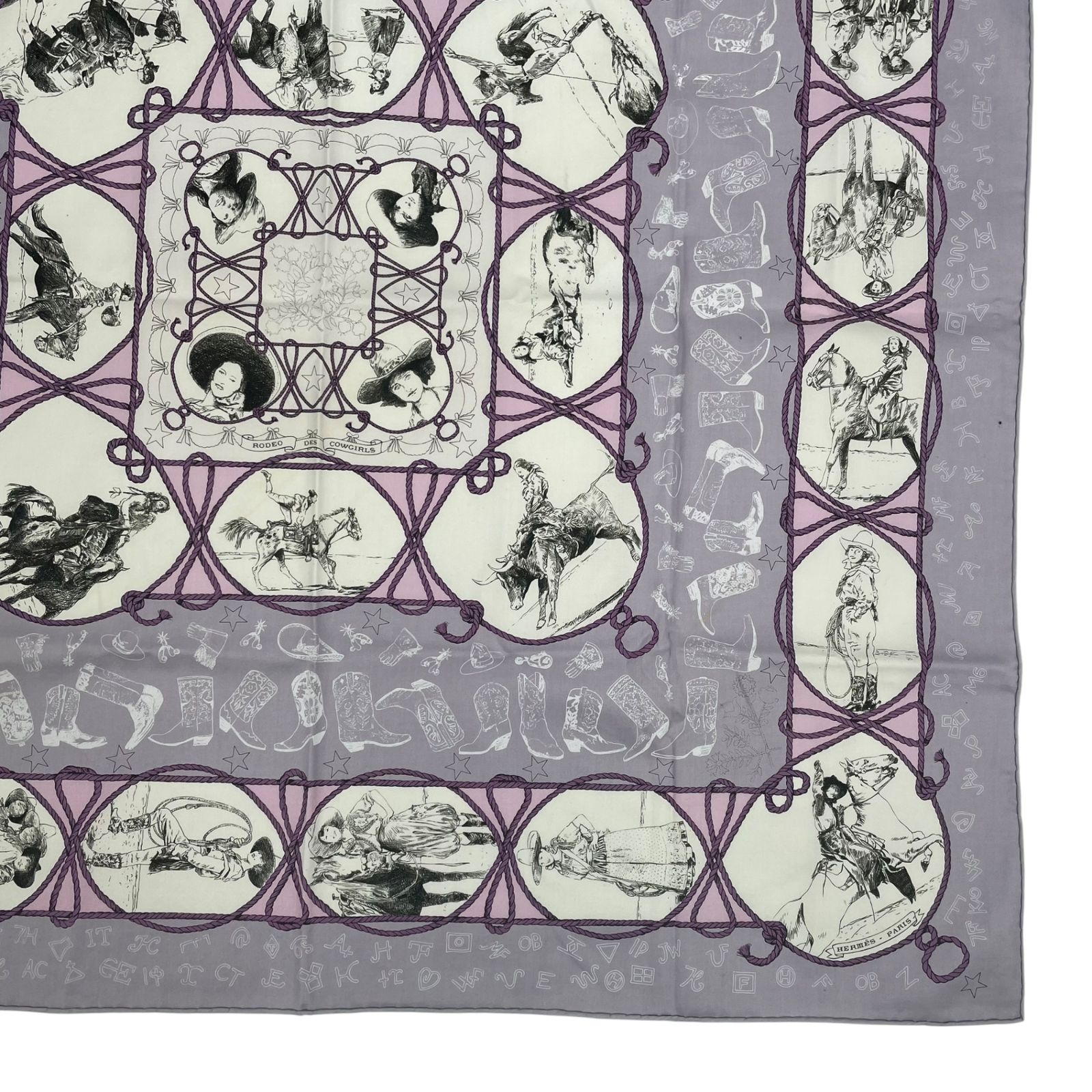 美品 HERMES エルメス スカーフ Rodeo des Cowgirls ロデオ・デ