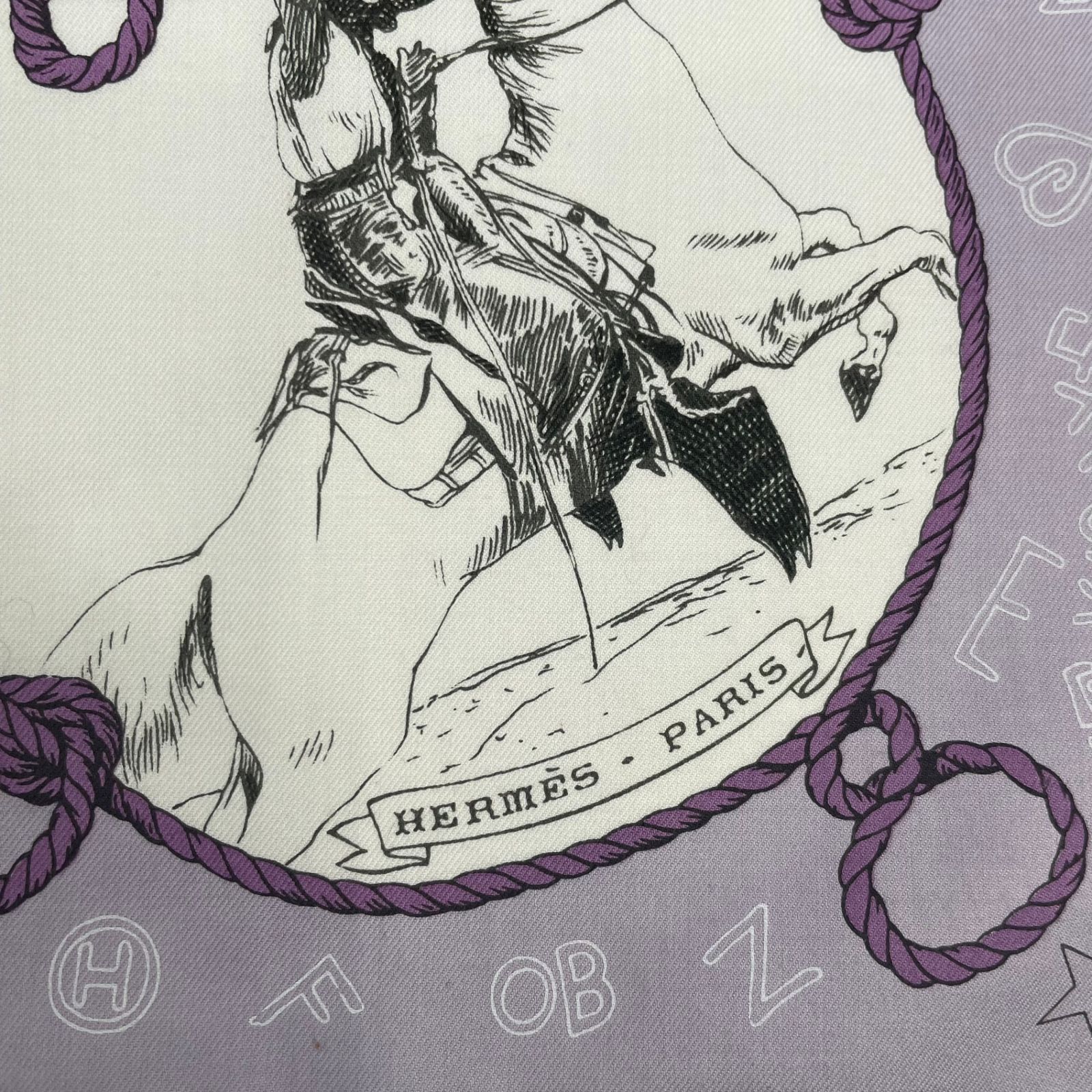 美品 HERMES エルメス スカーフ Rodeo des Cowgirls ロデオ・デ