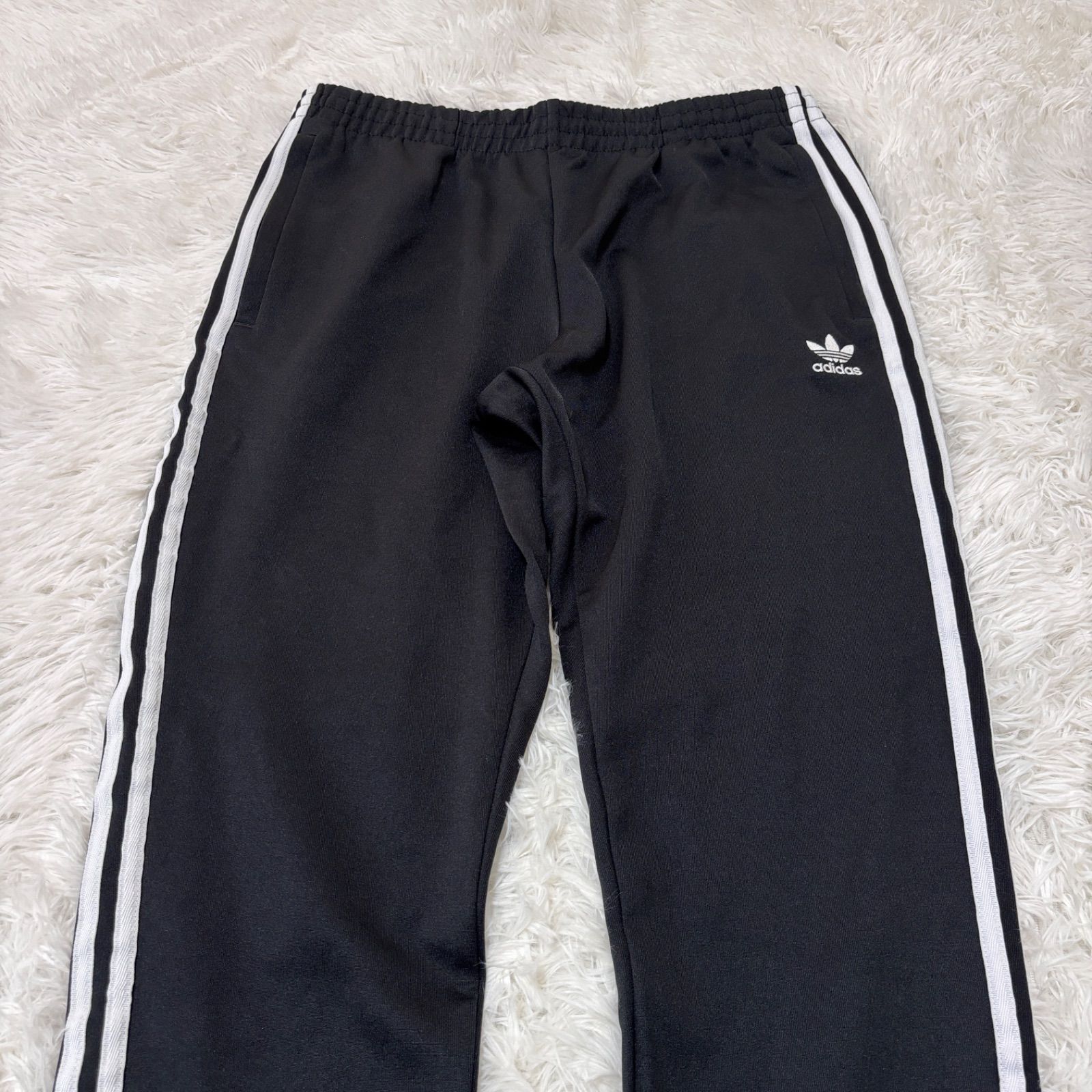 古着 adidas アディダス トラックパンツ スリーストライプス ブラック 2512-450