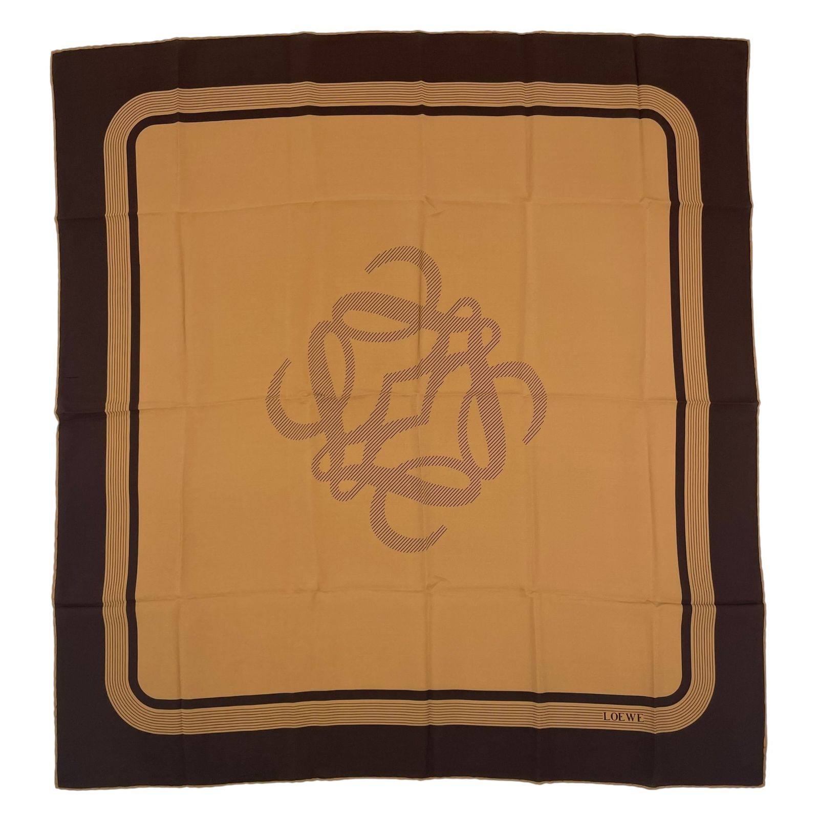 極美品 LOEWE ロエベ スカーフ アナグラム ロゴ ブラウン - メルカリ