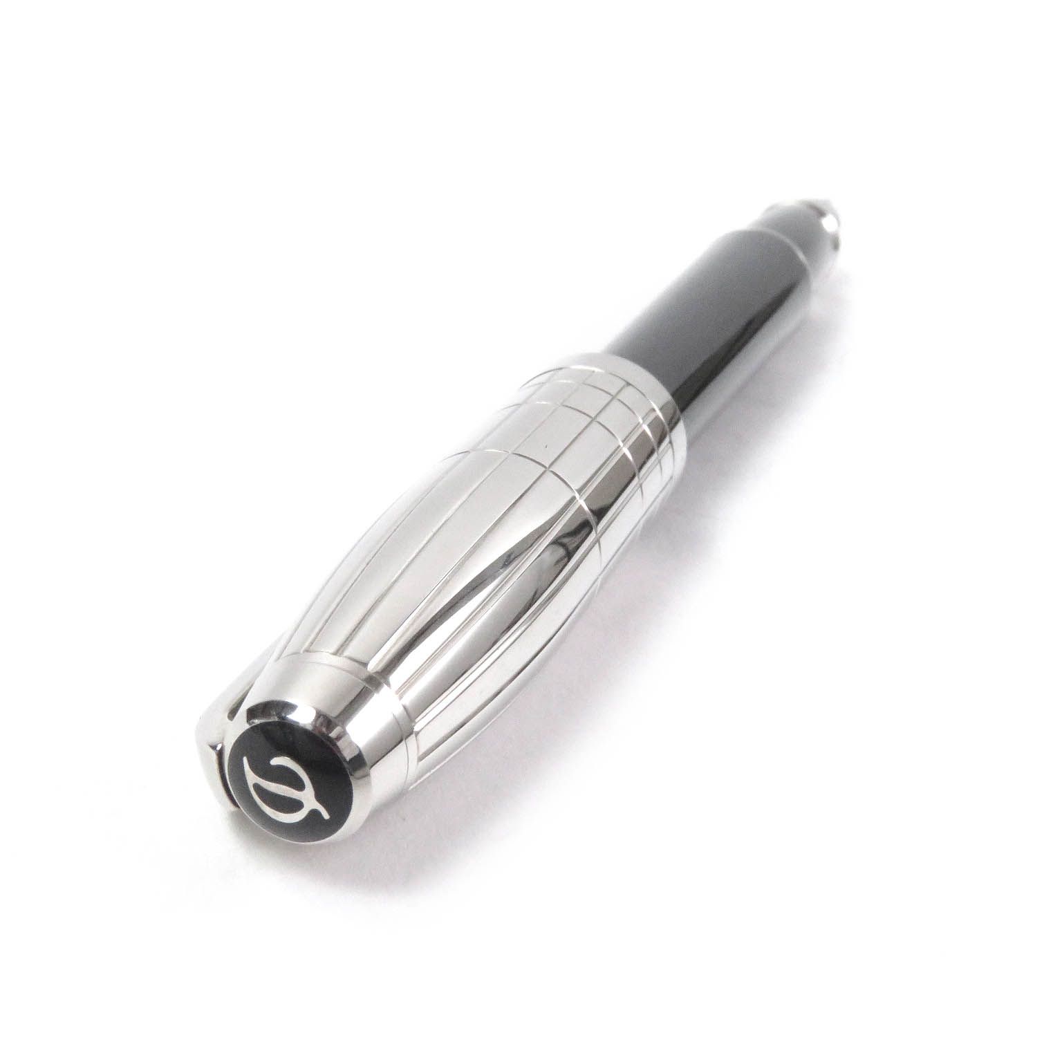 良品□Dupont デュポン フィデリオ ペン先14K Fニブ キャップ式 万年筆 ペン  ステーショナリー ブラック シルバー フランス製 メンズ 良品□Dupont デュポン フィデリオ ペン先14K Fニブ キャップ式 万年筆