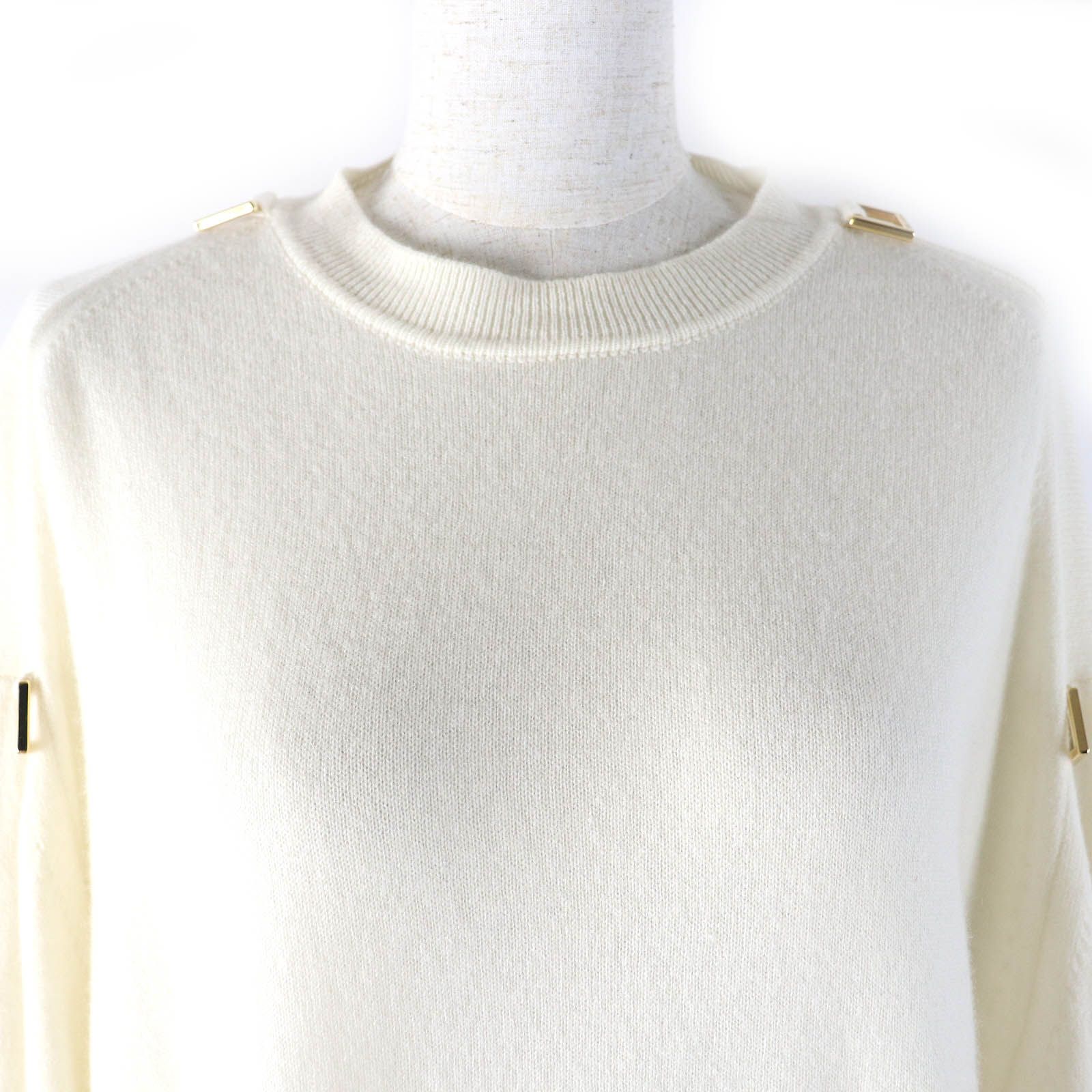 極美品△LOUIS VUITTON ルイヴィトン 2024年製 1ABT67 カシミヤプルオーバー カシミヤ99％ Dリング ロングスリーブ ニット Bianco Latte S イタリア製 正規品 レディース オススメ◎ LOUIS VUITTON（ルイ・ヴィトン） 極美品△LOUIS VUITTON 2024年製