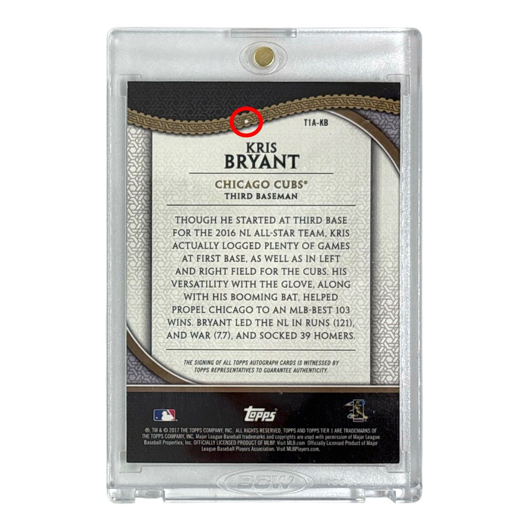 TOPPS MLBカード TIER ONE KRIS BRYANT CHICAGO CUBS 10 T 1 A KB IT