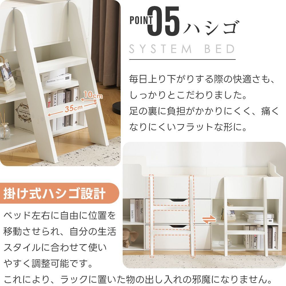 超メルカリ市限定価格！】システムベッド ロータイプ 頑丈 階段 収納