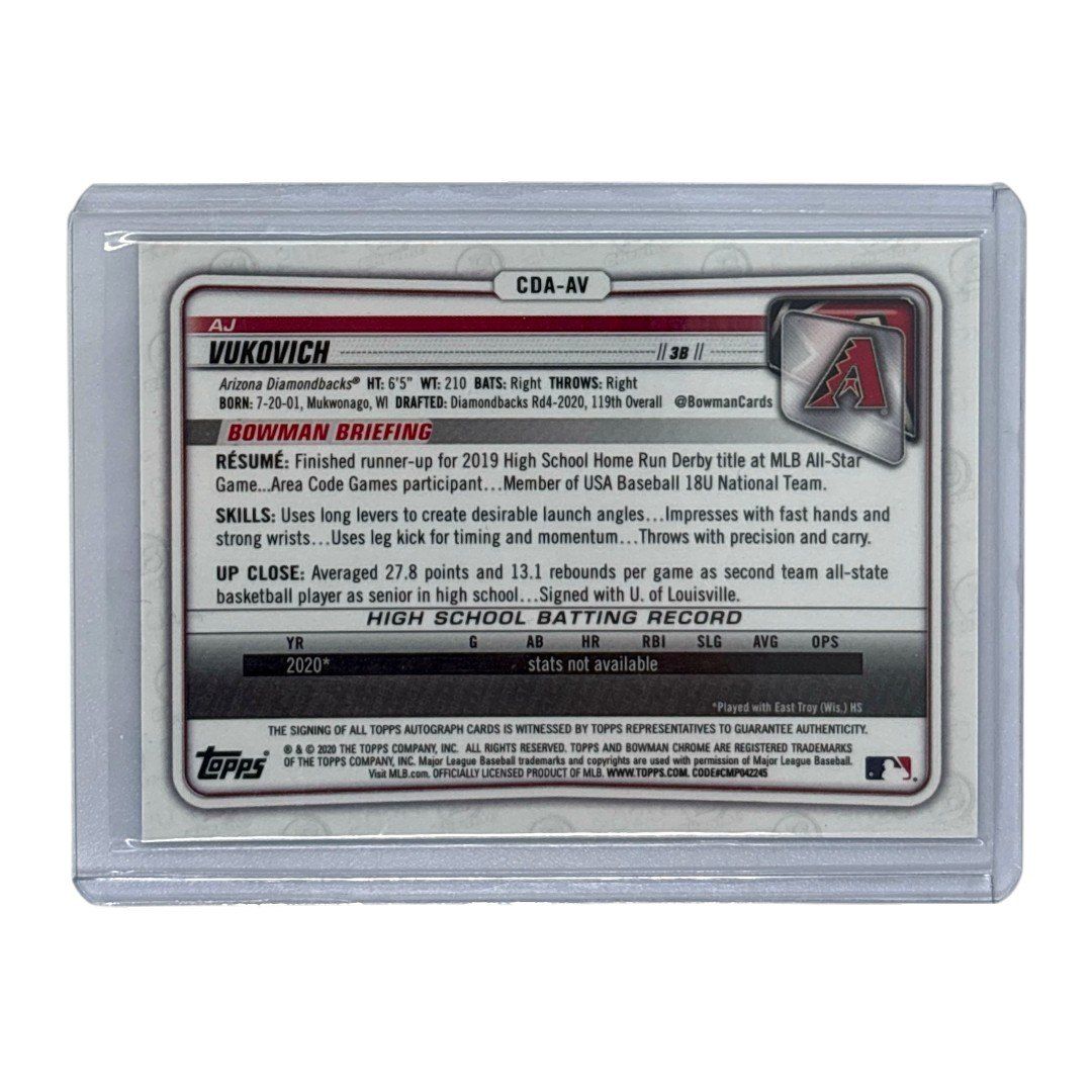 TOPPS MLBカード BOWMAN CHROME 1 ST AJ ARIZONA 150 CDA AV IT MLB スポーツカード トレーディングカード