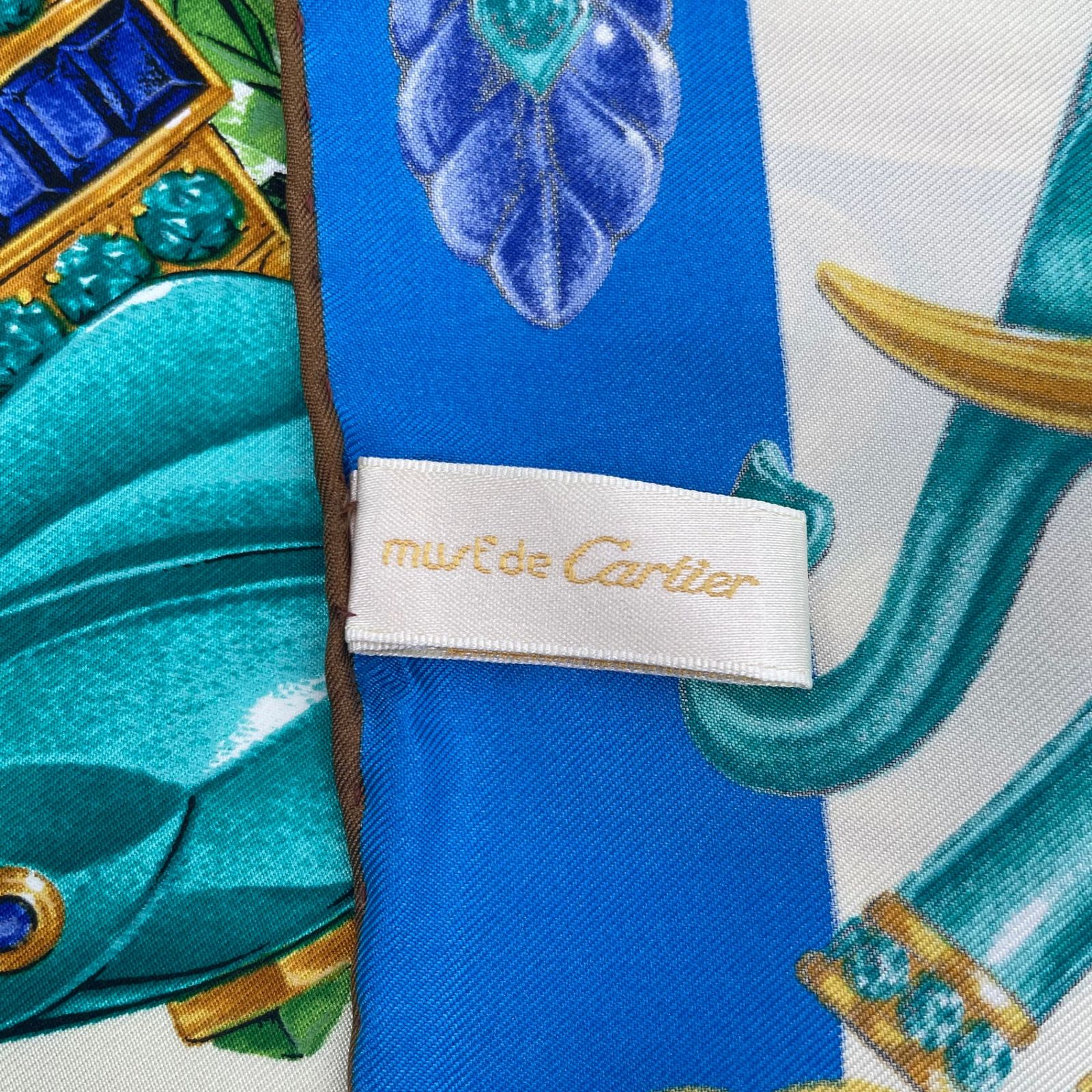 新品同様 Cartier カルティエ スカーフ シルク マハラジャ 象 宝石