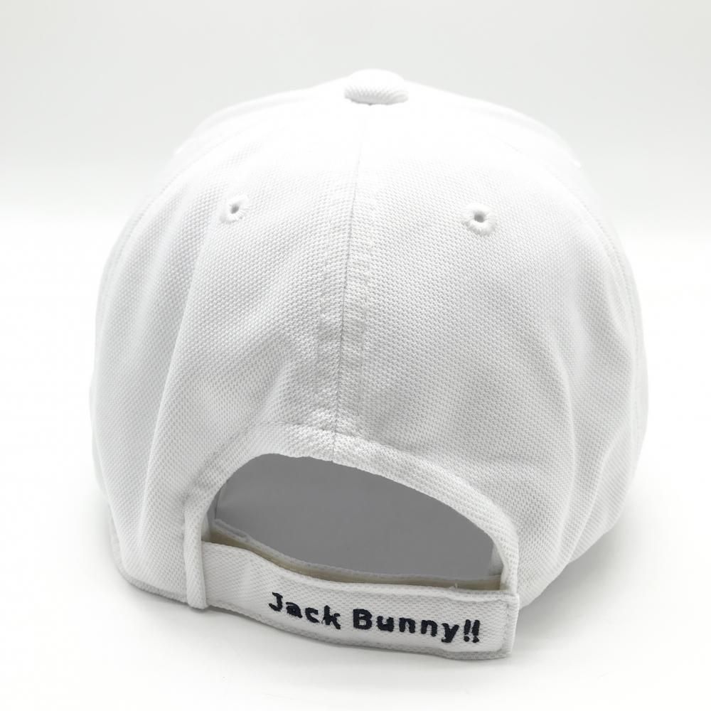 美品】ジャックバニー キャップ 白×ネイビー 立体ロゴ刺しゅう FR